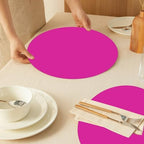 50 Pieces Hot Pink Paper Place Mats Round Disposable Table Mats Decorative - Image 5