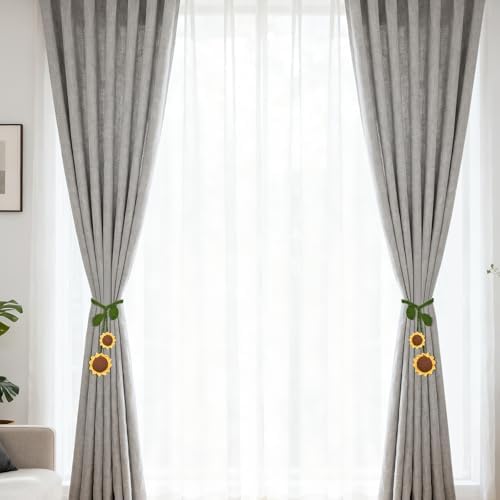 2 Pack Boho Handmade Flower Curtain Tiebacks & Holdbacks - Image 2