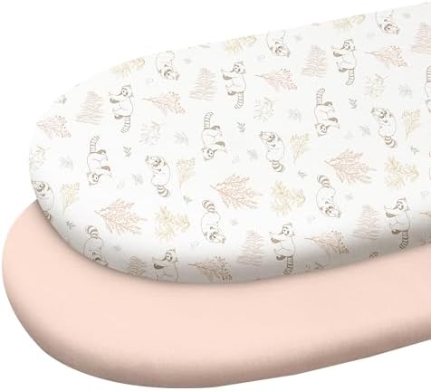 Gllquen Baby Organic Cotton Bassinet Sheets 2-Pack Animal by GLLQUENBABY