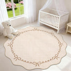 GarveeHome 6ft Round Rugs Washable Scalloped Bow Rug - Image 2