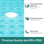 Large Square Shower Mat Bathtub Bath Mat Non Slip Green 27"x27" - Image 6