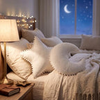 Jetec 2 Pieces Star Pillow Moon Shaped Pillow Creative Star Moon Plush Pillows - Image 5