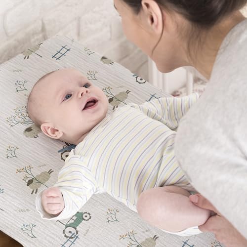 Gllquen Baby Muslin Bassinet Sheets 3pk, Soft Cotton Baby Sheet 33x17 - Image 5