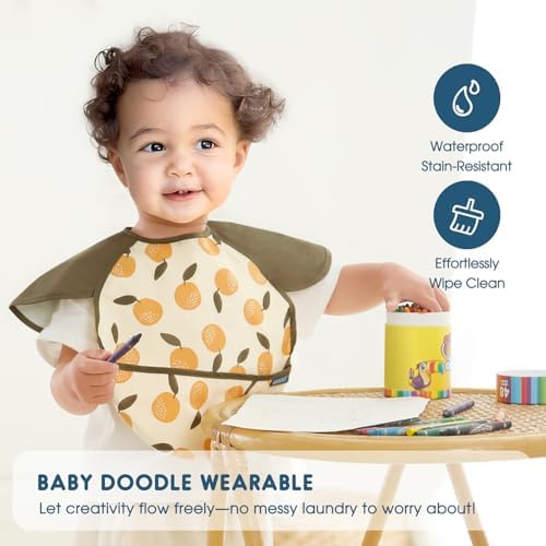 GRSSDER 3-pack Mess Proof Baby Feeding Bibs - Image 5