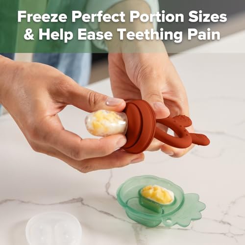 Haakaa Baby Fruit Food Feeder & Mini Freezer Nibble Tray Combo, Breastmilk - Image 3