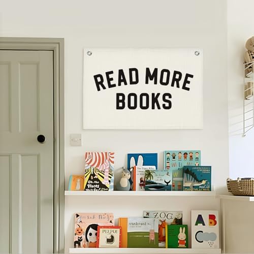 Lacama Classroom Decor Reading Corner Sign Read More Books Banner Flags - Image 2