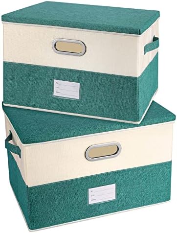 Large Linen Fabric Foldable Storage Bins by Unknown