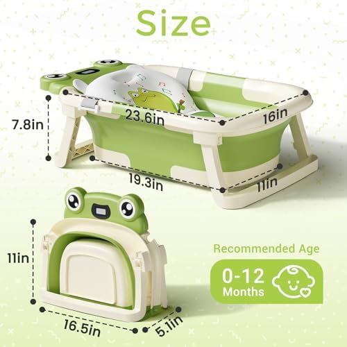 BUNWAG Baby Bathtub, Collapsible Newborn Bathtub - Image 3