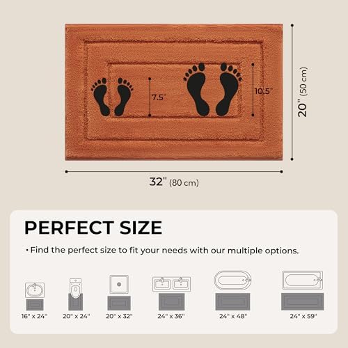 GRANNY SAYS Terracotta Bathroom Rug 20" x 32", Non-Slip Bath Mat - Image 2