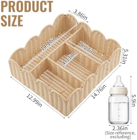 Diaper Caddy Organizer, Scalloped Changing Table Organizer - Image 2
