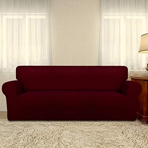 PureFit Stretch Couch Covers for Sofa Large Sofa Slipcovers Wine - Image 2