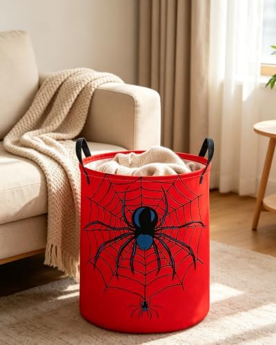 ESSME Kids Laundry Basket, Spider Hamper Collapsible Canvas Waterproof Storage - Image 4