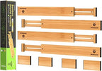 ANTOWIN 4 Pcs Expandable Bamboo Drawer Dividers, Fits 17.6-21.6" Drawers by ANTOWIN