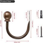 Sumnacon Curtain Holdbacks 2 Pcs Wall Mounted Curtain Tiebacks - Image 3