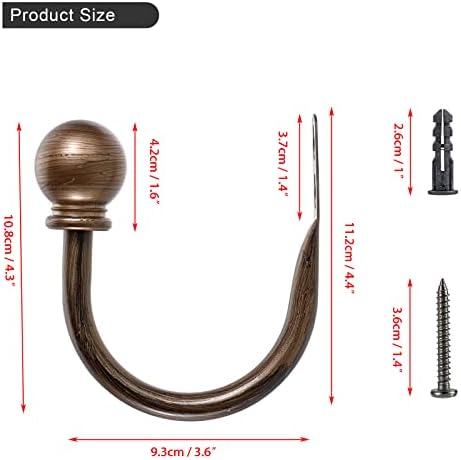 Sumnacon Curtain Holdbacks 2 Pcs Wall Mounted Curtain Tiebacks - Image 3