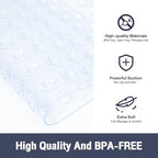 Square Shower Mat Bathtub Mat Tub Bath Mat Non Slip Clear 21"x21" - Image 3