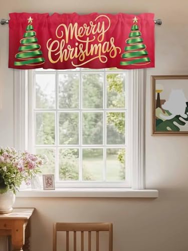 Vandarllin Merry Christmas Valance Kitchen Curtains - Image 3