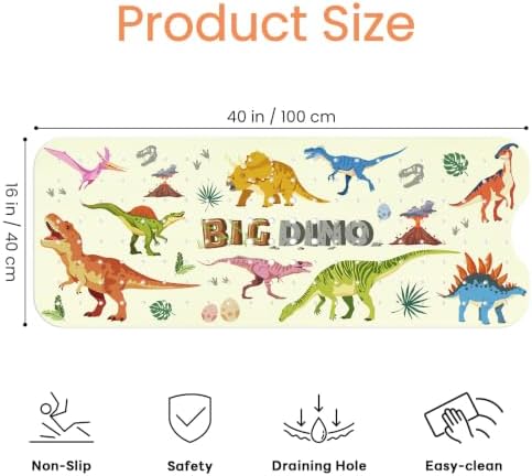 Baby Bath Mat for Tub, Non Slip Kids Bath Shower Mat, 40 X 16 Inch - Image 2