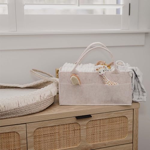 PUTSKA Baby Diaper Caddy Organizer, Felt Nursery Basket - Image 5