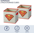 Superman Kids Storage Cubes, 2 Pack Foldable Fabric Bins - Image 4