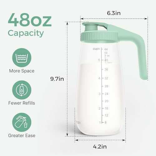 Momcozy Breast Milk Pitcher, Glass Storage Container Wide Mouth, 48oz 1pc - Image 2
