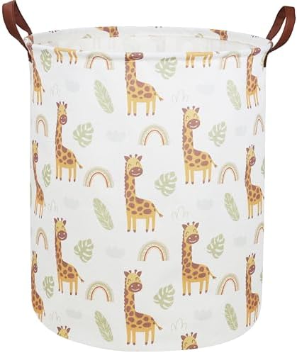 ESSME Laundry Hamper, Giraffe Hamper Collapsible Canvas Waterproof Animal by ESSME