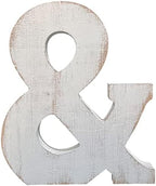 Large Wood Letter Distressed White Wash Alphabet Wall Décor Monogram Letter by ABELOTS