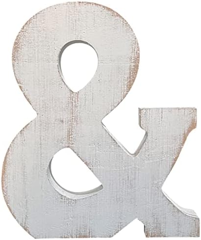 Large Wood Letter Distressed White Wash Alphabet Wall Décor Monogram Letter by ABELOTS
