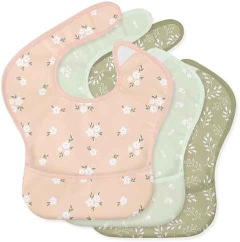3 Pack Waterproof Baby Bibs for Eating, Mess Proof Feeding Bib by CivaruaKids