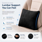 2 PCS Car Pillow for Driving Seat Soft Suede Headrest Neck & Lumbar Support - Image 5