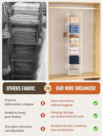 6 Tier Closet Hanging Organizer, Metal Closet Organizers and Storage - Image 4