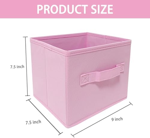 EBIGIC Pink Cube Storage Bins 9.0"x7.5"x7.5" Small Size Fabirc Foldable Closet - Image 2