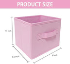 EBIGIC Pink Bins 9.0"x7.5"x7.5" Small Size Fabirc Foldable Closet Toy Organizer - Image 2