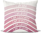 QIYUHOY Pink Boho Rainbow Classroom Throw Pillow Covers, 24x24 Inch by QIYUHOY