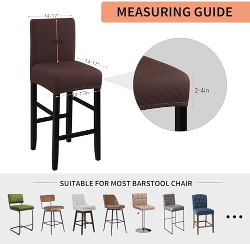 Fuloon Waterproof Barstool Covers Chair Slipcovers, 4 Pack - Image 5