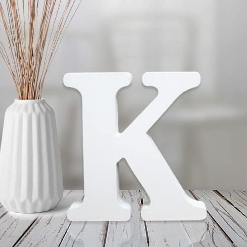 AOCEAN 4 Inch White Wood Letters Unfinished Wood Letter by AOCEAN