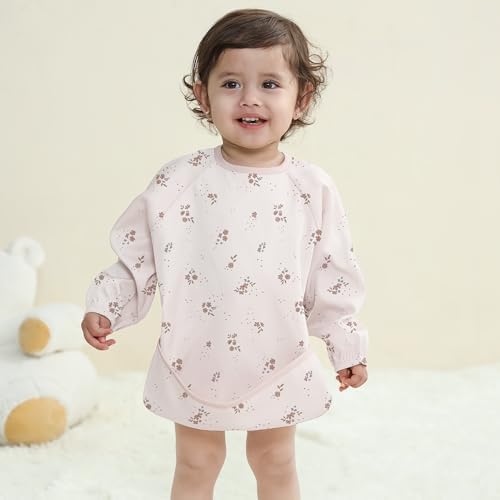 Susurration Baby Long Sleeve Bib Waterproof Sleeved Bib Smock - Image 2