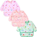 Accmor 3 Pack Long Sleeve Bibs, Baby Smock Waterproof Sleeved Bib Smock by Accmor