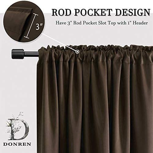 DONREN Brown Blackout Valances for Windows - Image 2
