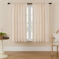 MitoVilla Cream Boho Farmhouse Living Room Curtains 63 Inch Length 2 Panels by MitoVilla