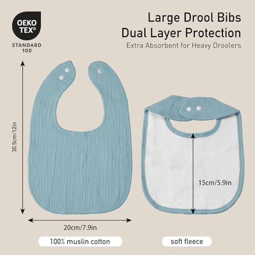 Muslin Bibs for Baby Boy, Adjustable Fit for Drooling and Teething Toddler - Image 4