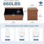 DUMOS 30 Inch Folding Storage Ottoman Bench, Hidden Ottoman - Image 3
