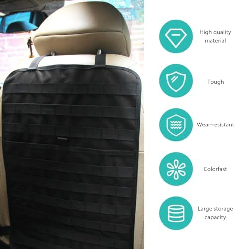 Car Seat Back Organizer, Tactical MOLLE Sag Proof Vehicle Panel Backseat Cover - Image 3