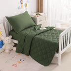 NTBAY Toddler Microfiber Bedding Set, 4 Piece, Olive Green - Image 4