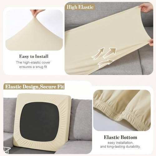 8Pcs Patio Cushion Covers Stretch Outdoor Furniture Protector Slipcovers - Image 5