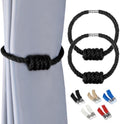 BEL AVENIR Magnetic Jute Curtain Tiebacks 2 Pack Hand-Woven Curtain Ties by BELAVENIR