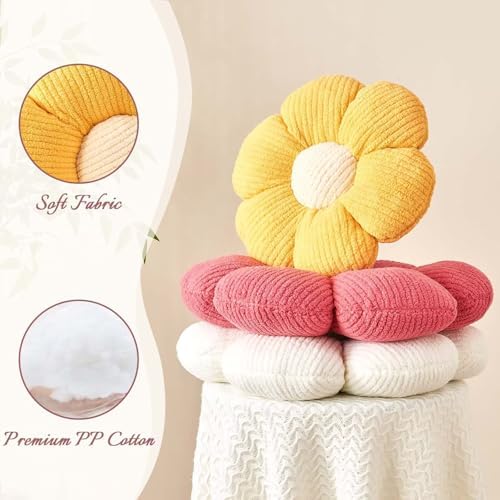 Kcvvcr Flower Throw Pillow, Soft Peach Pink 19.6" Shaped Floor Pillow - Image 4