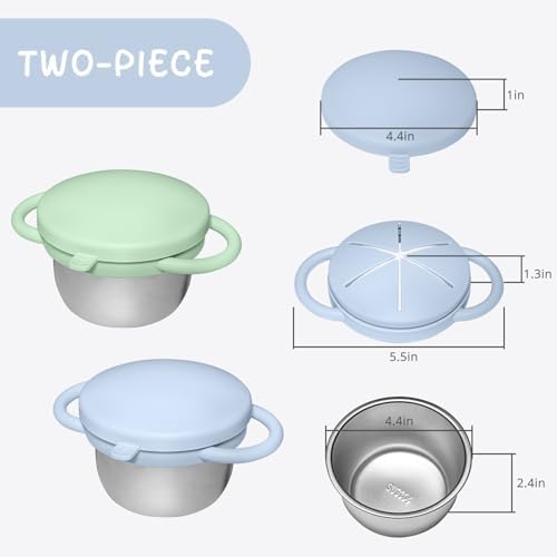 2 Pack Baby Stainless Steel Snack Containers - Image 6