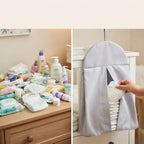 EVERYDAY KIDS Hanging Nursery Diaper Storage Organizer Portable Foldable Diaper - Image 5