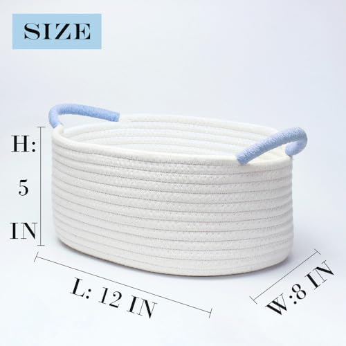 White and Blue Cotton Rope Gift Basket - Image 5